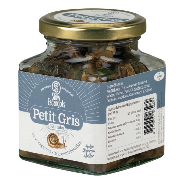 Petit gris escargots in groentebouillon